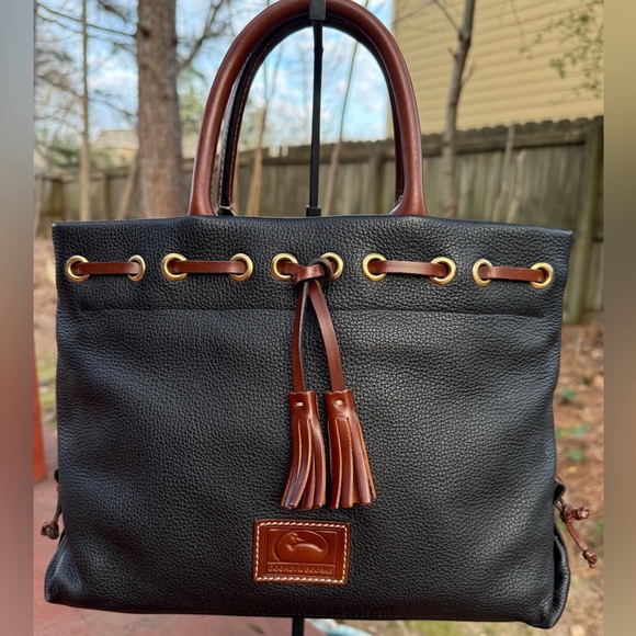 Dooney & Bourke Handbags - Dooney & Bourke Wakefield Black Leather 
Tassel Tote
